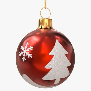 3D Red Christmas Ornament Pine Tree Motif &ndash; Christmas Decoration