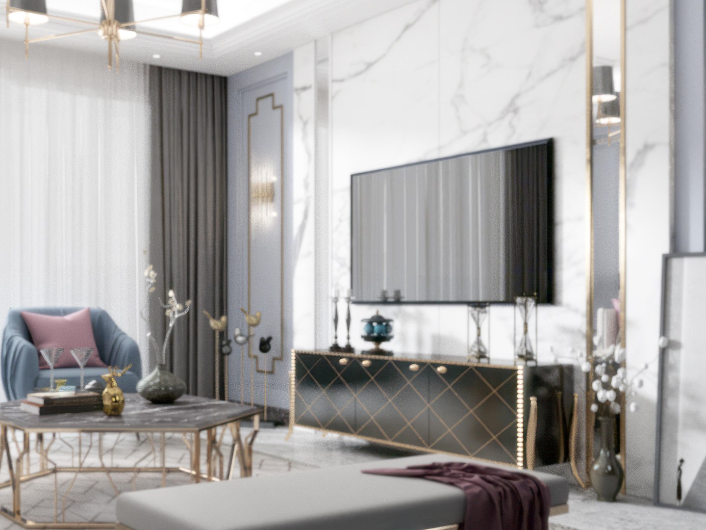 Room Living Modern Luxury 3D model - TurboSquid 2101708