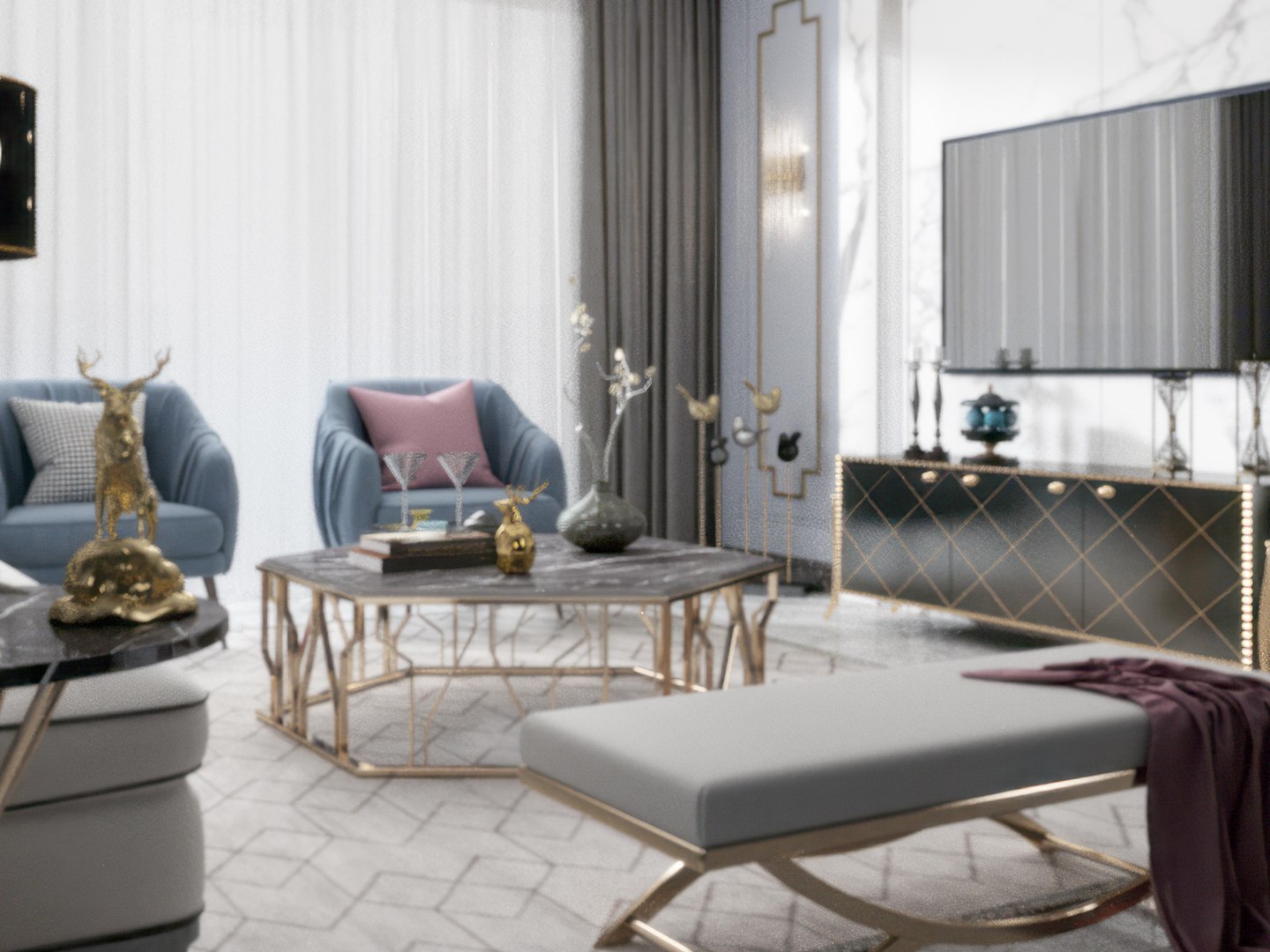 Room Living Modern Luxury 3D model - TurboSquid 2101708
