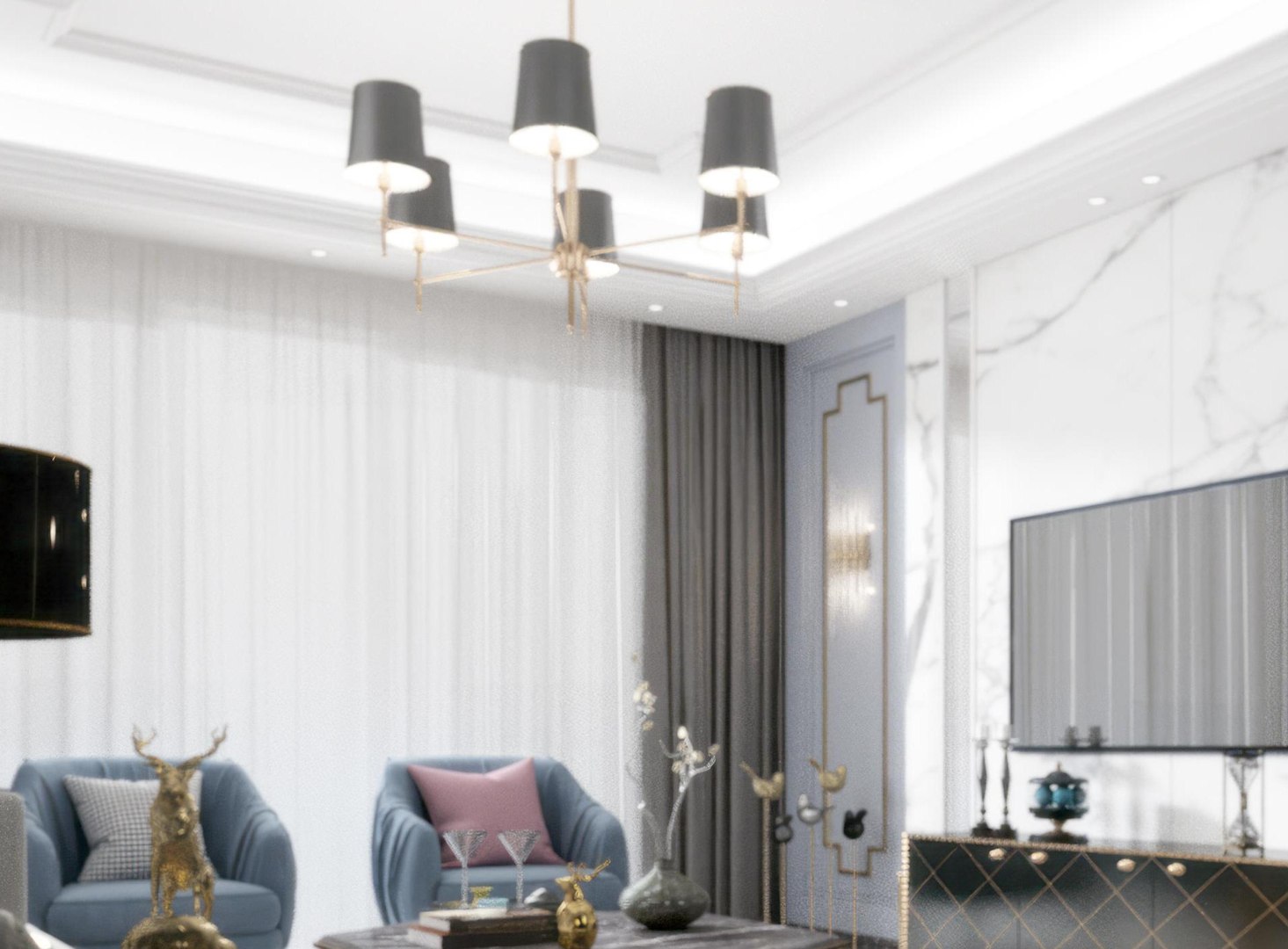 Room Living Modern Luxury 3D model - TurboSquid 2101708