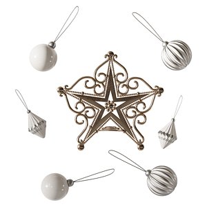 Set of Christmas tree decorations 3D model