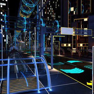 night future street city 3D model