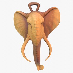 Elephant head wall decor low-poly model 3D