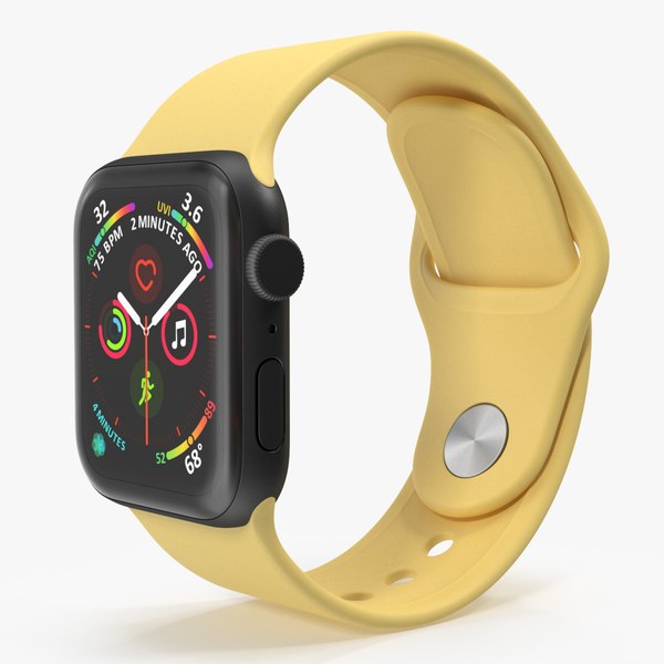 Apple Watch SE Black with Yellow Band 3D model