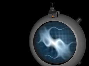 3d sci-fi robot sentry drone