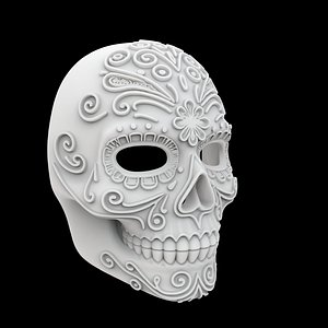 3D Day of the Dead Mask 3D Print Model Cultural Decor