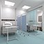 Sanfine Double Patient Room With Hospital Beds Blue Floor 3D model
