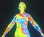 Mapa de calor de imagen térmica humana Modelo 3D masculino y femenino