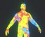Mapa de calor de imagen térmica humana Modelo 3D masculino y femenino