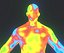 Mapa de calor de imagen térmica humana Modelo 3D masculino y femenino
