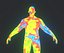 Mapa de calor de imagen térmica humana Modelo 3D masculino y femenino