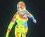 Mapa de calor de imagen térmica humana Modelo 3D masculino y femenino