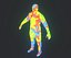 Mapa de calor de imagen térmica humana Modelo 3D masculino y femenino