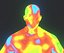 Mapa de calor de imagen térmica humana Modelo 3D masculino y femenino