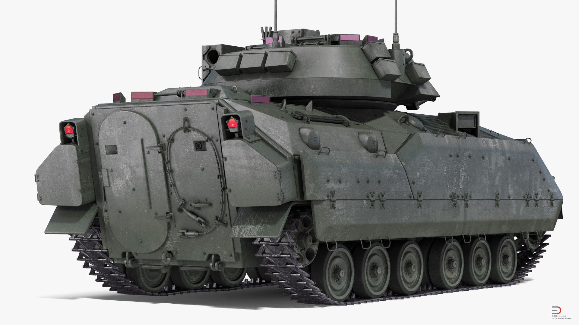 Bradley M2 Rigged Green 3D Model 3D model preview