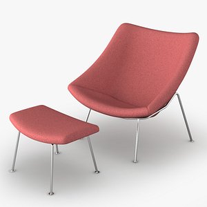 oyster lounge chair 3d model
