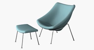 oyster lounge chair 3d model