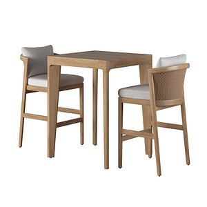 3D MALTA BAR TABLE SET model