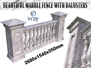 white marble fence balasins model