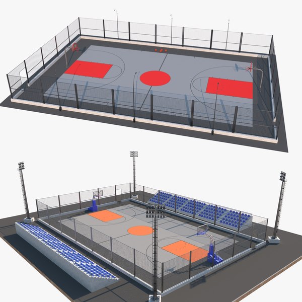 3D model Outdoor Basketball Court Collection