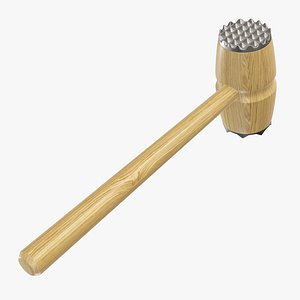 Meat tenderizer wooden hammer metal endings