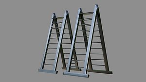 3D Metal Ladder - Low and High poly model