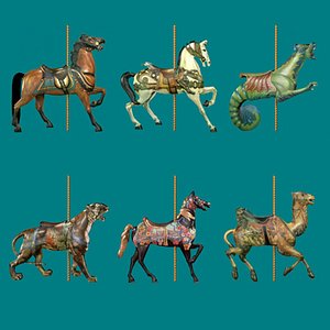 carousel camel horse 3d model