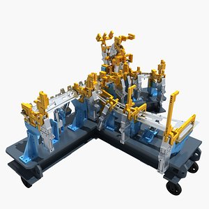 Industrial Equipment 47 - Car Side Panel B-Pillar Welding Fixture 3D model