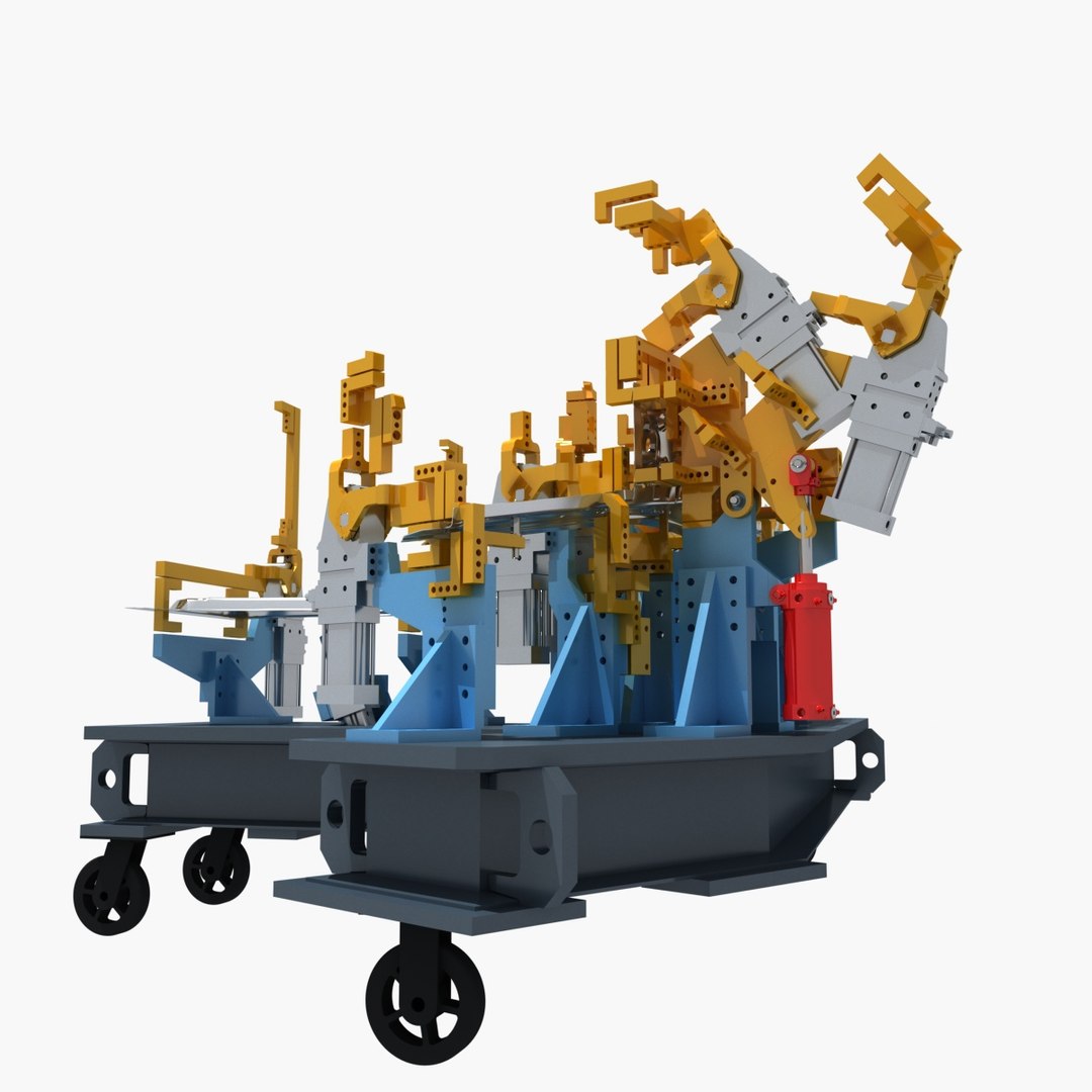 Industrial Equipment 47 - Car Side Panel B-Pillar Welding Fixture 3D ...