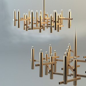 3d chandelier sciolari gold model