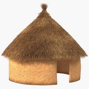 Traditional African Mud Hut Fur model