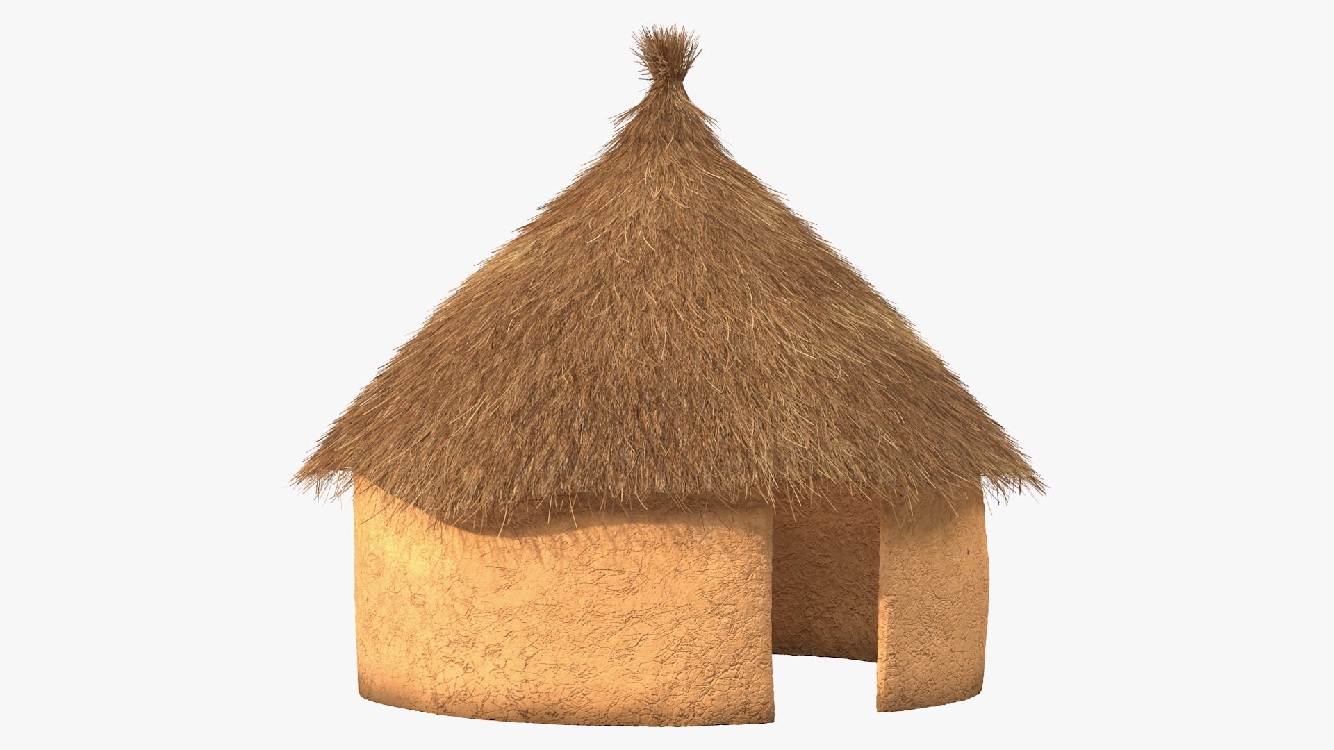 Traditional African Mud Hut Fur 3D model preview