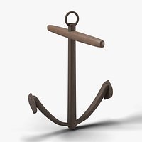 Admiralty Ship Anchor with Wooden Stock and Ring - Nautical Prop
