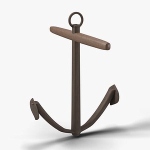 Admiralty Ship Anchor with Wooden Stock and Ring - Nautical Prop