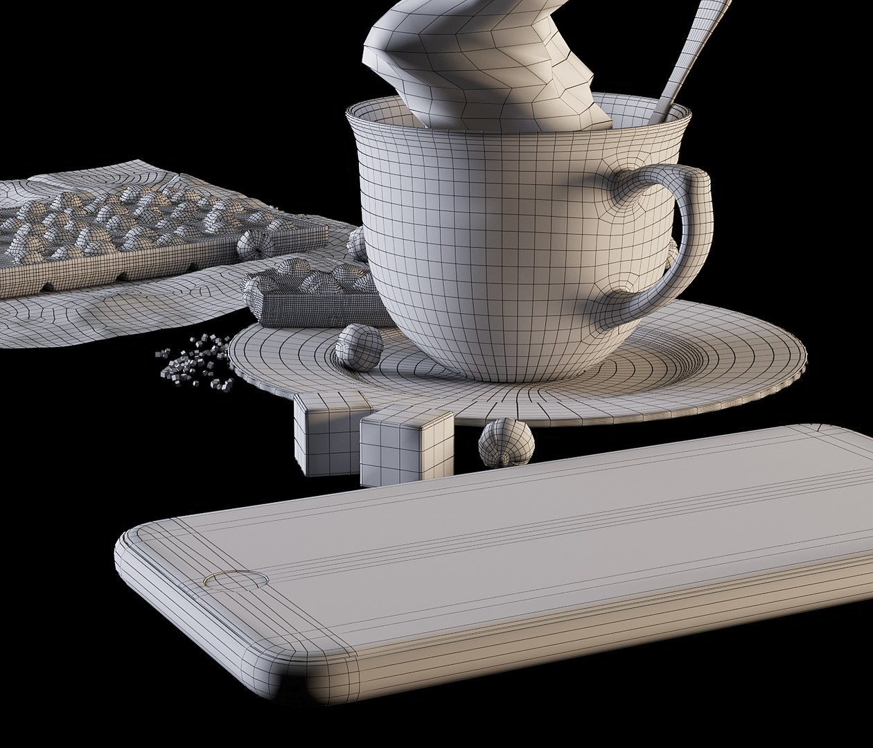 Set Coffee Chocolate 3D Model - TurboSquid 1374047