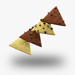 3D Triangle Shaped Cookies - Vanilla and Chocolate with Choco Chips model