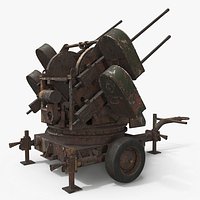 Rusted Abandoned WWII Quad Mounted Anti-Aircraft Gun