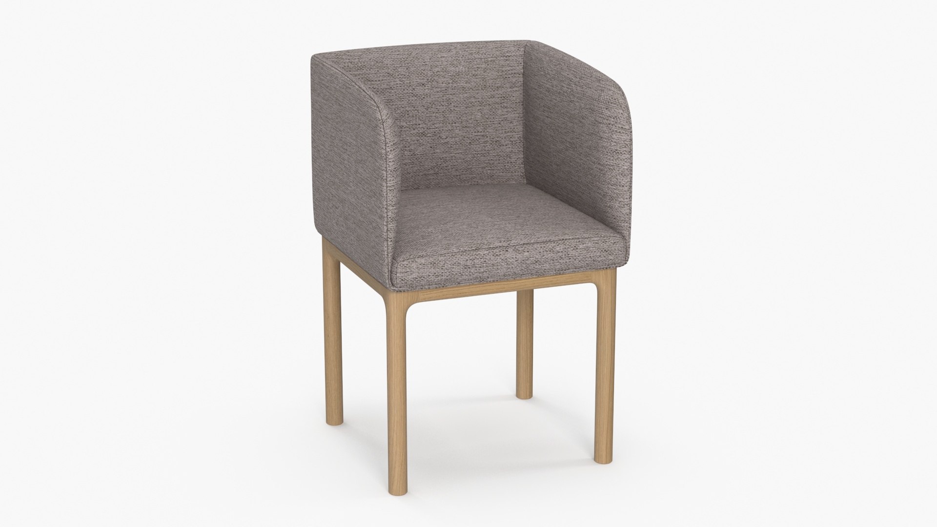 Fabric Chair with Wooden Legs 3D model preview