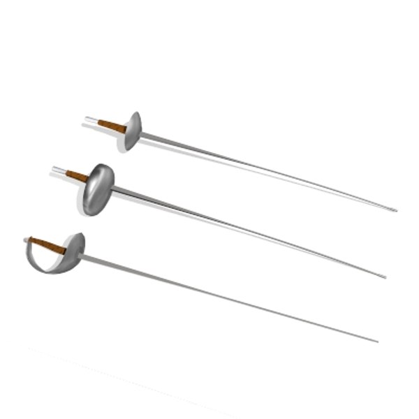 3d fencing foil saber weapon model