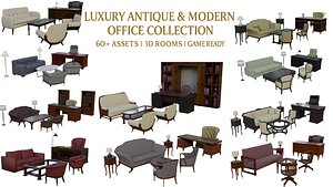 3D Luxury Antique  Modern Office Interior Pack Game Ready