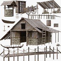 Wooden Fisher Cabin Collection