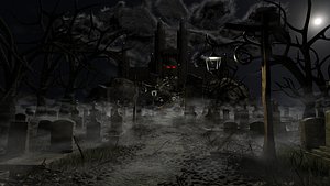 Graveyard Castle Scene 3D model