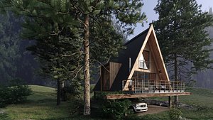 3D WOODEN HOUSE model