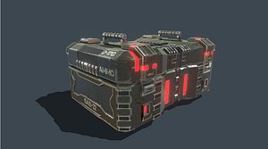 Textured Sci Fi military ammunition case with UVs