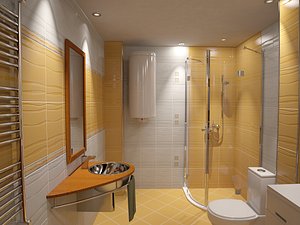 Orange bathroom