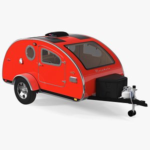 3D Vistabule Teardrop Camping Trailer Red