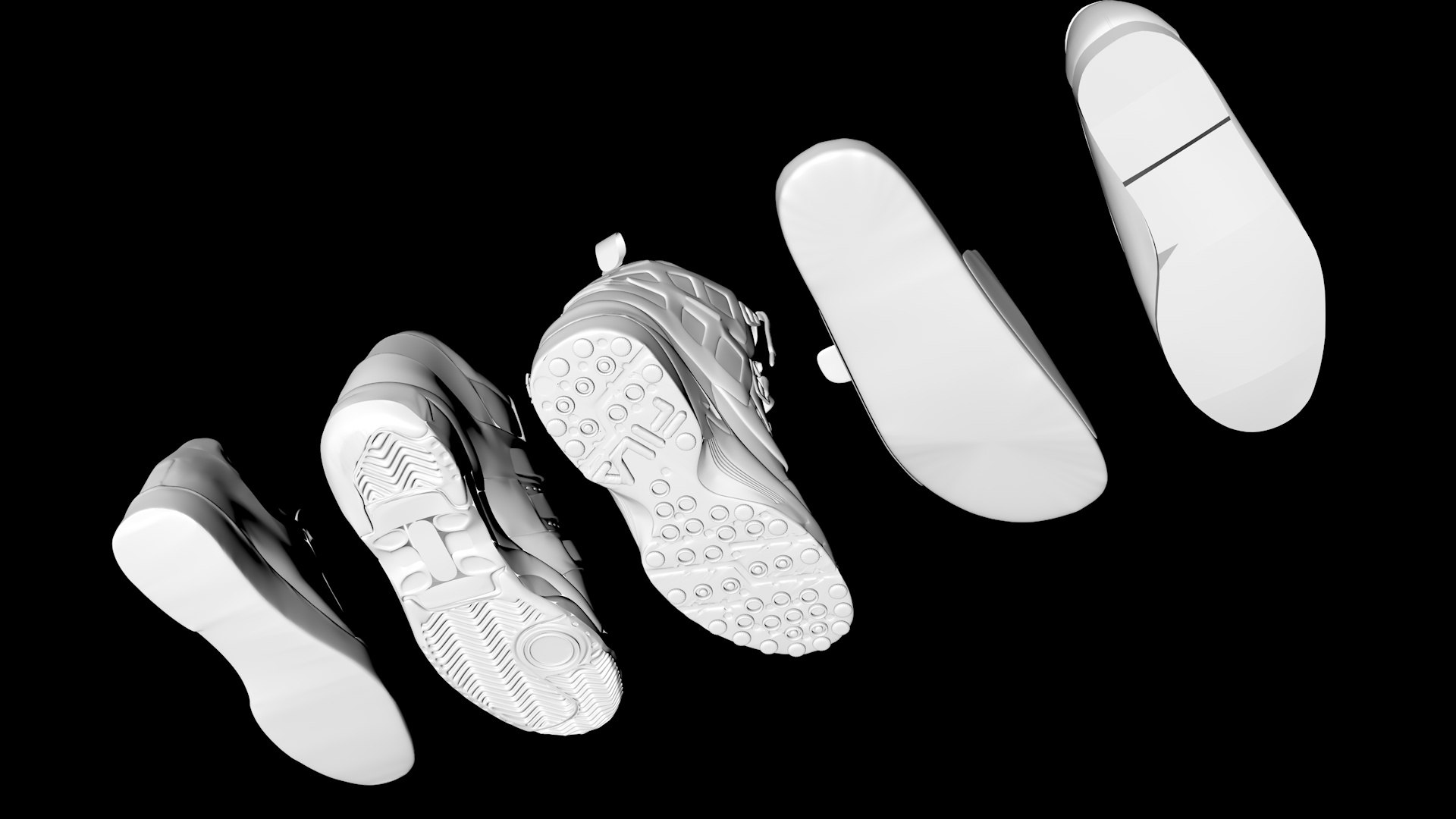 3D sneakers sandals loafers - TurboSquid 1690115