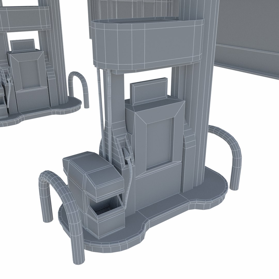 3d shell gas station model