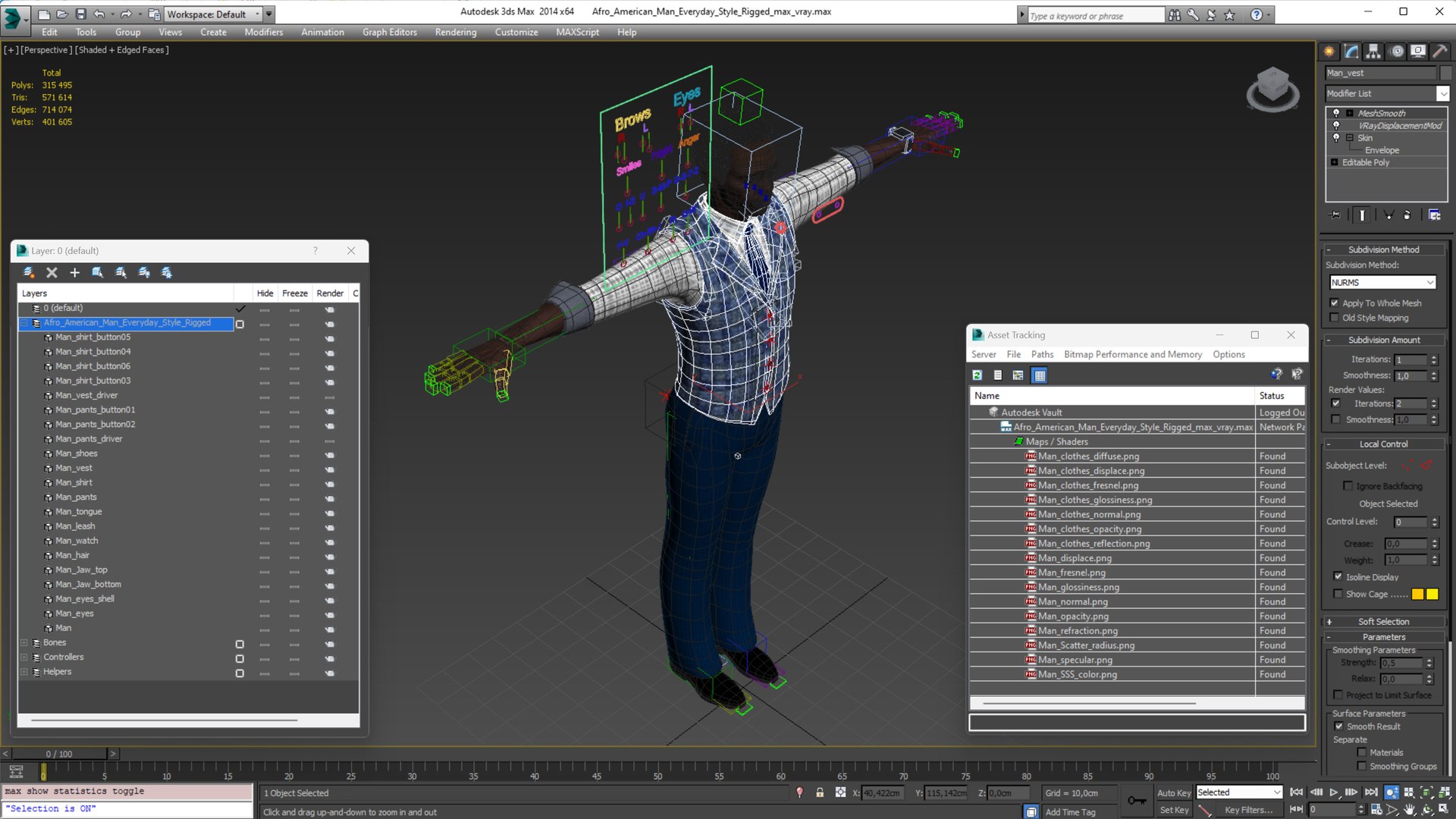 Afro American Man Everyday Style Rigged 3D Model - TurboSquid 2015369