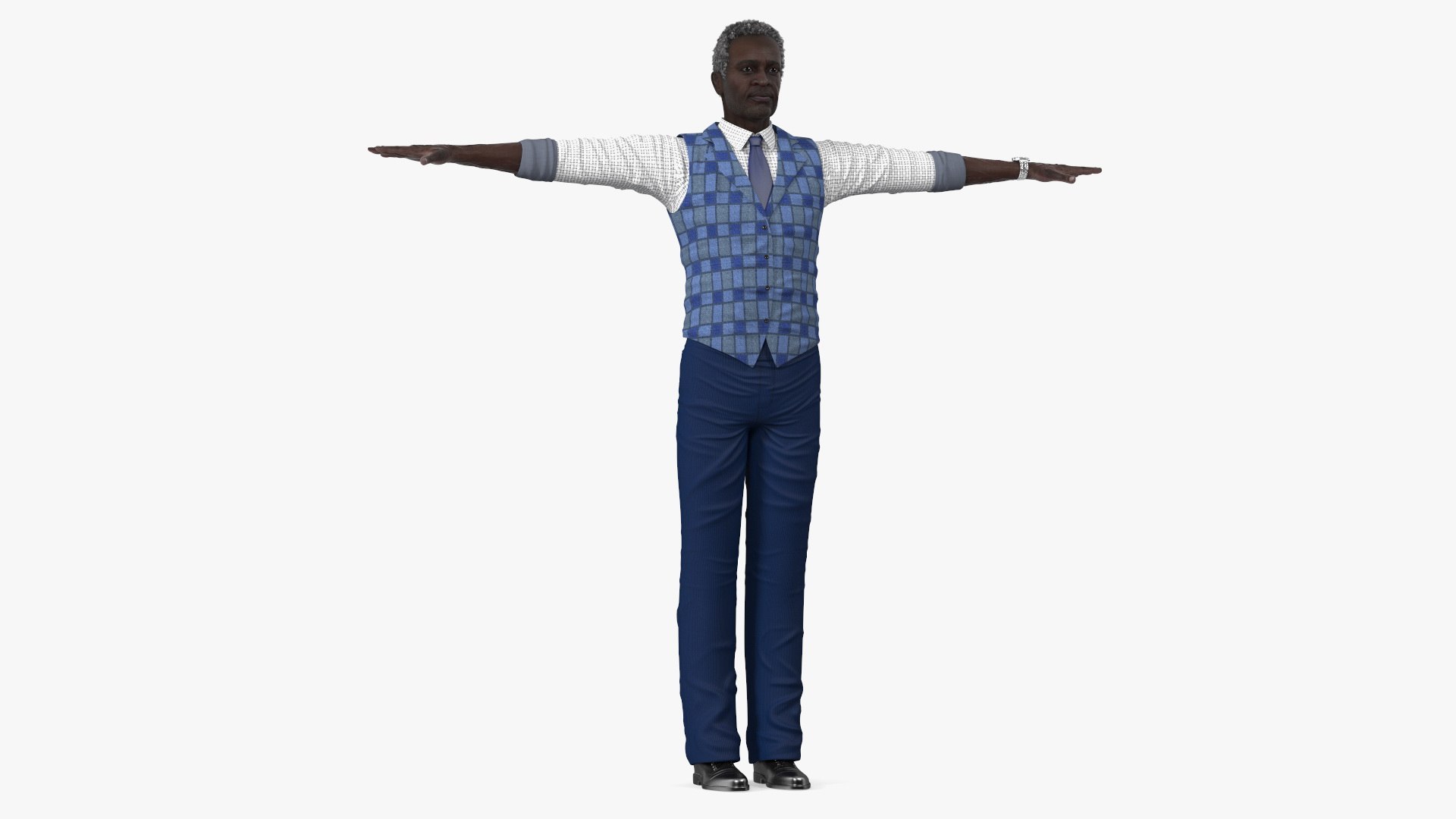 Afro American Man Everyday Style Rigged 3D model preview
